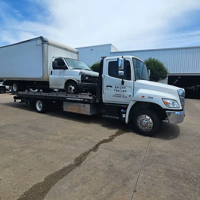 a truck on the back of a truck